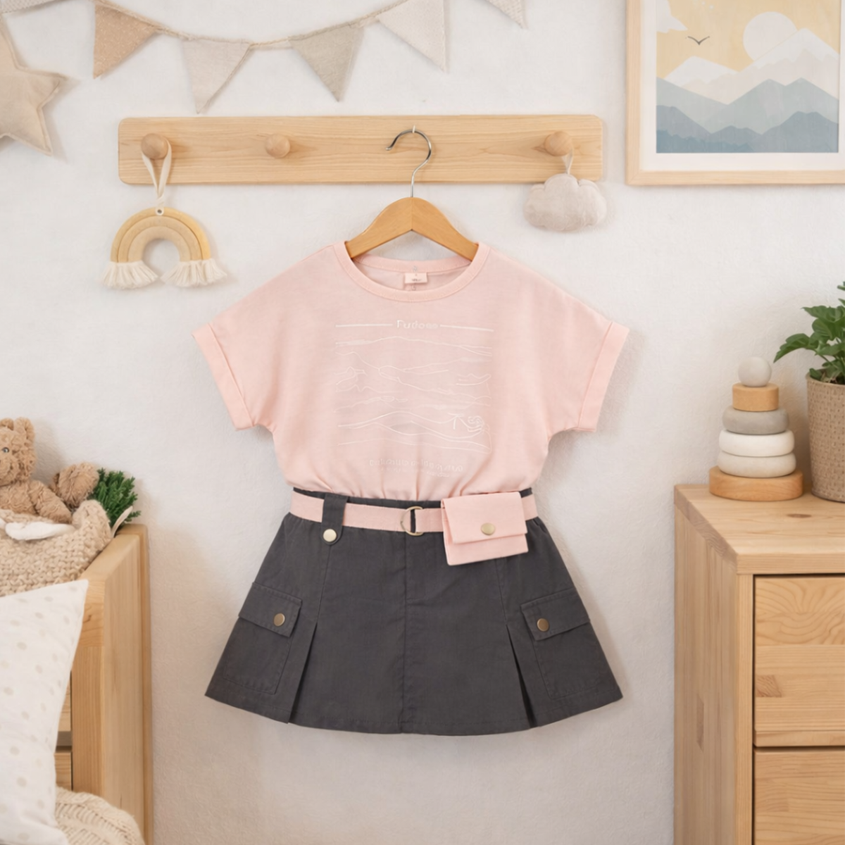 Girls T-Shirt & Skirt Set 2-3 Years