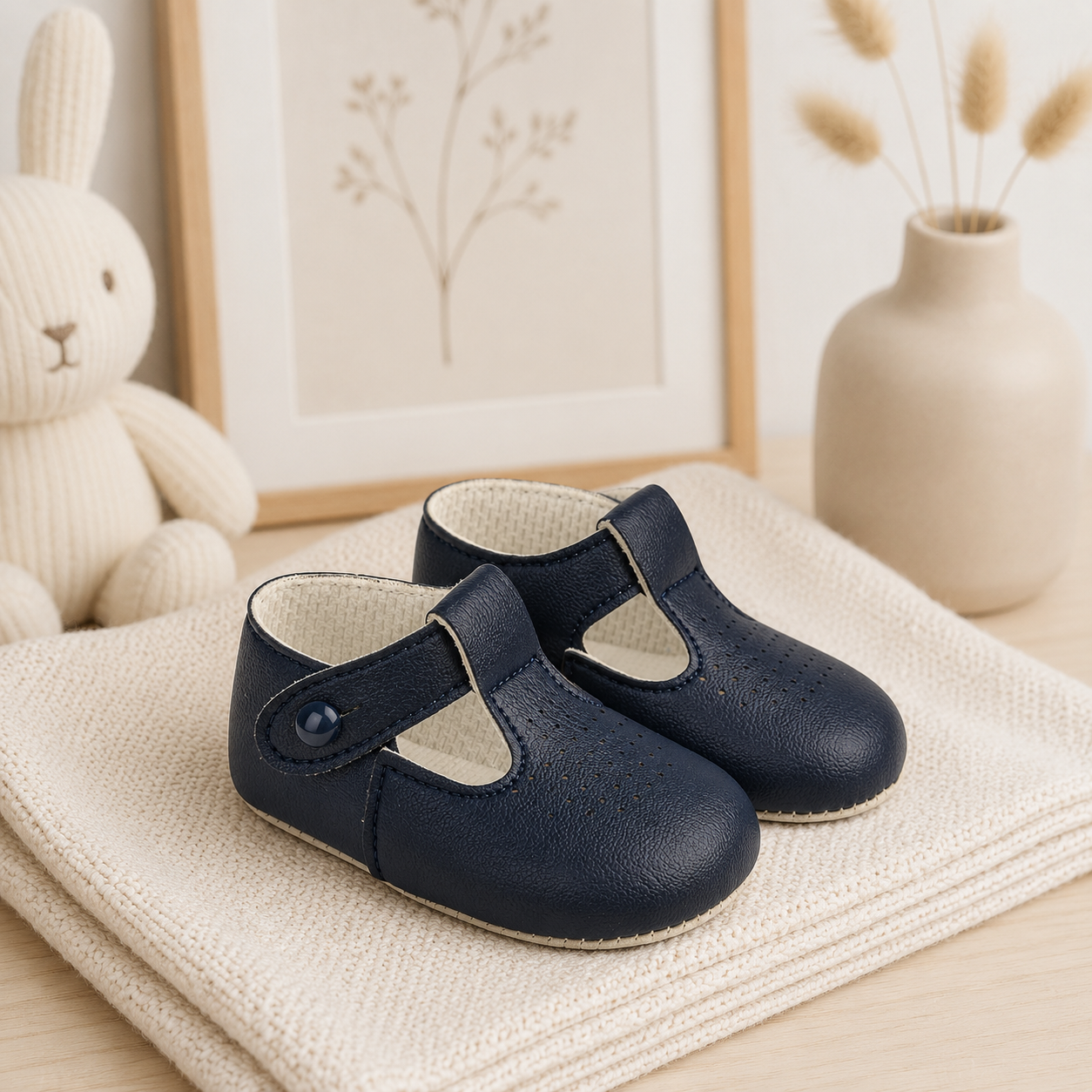 Baby Soft Soled Shoe-Navy