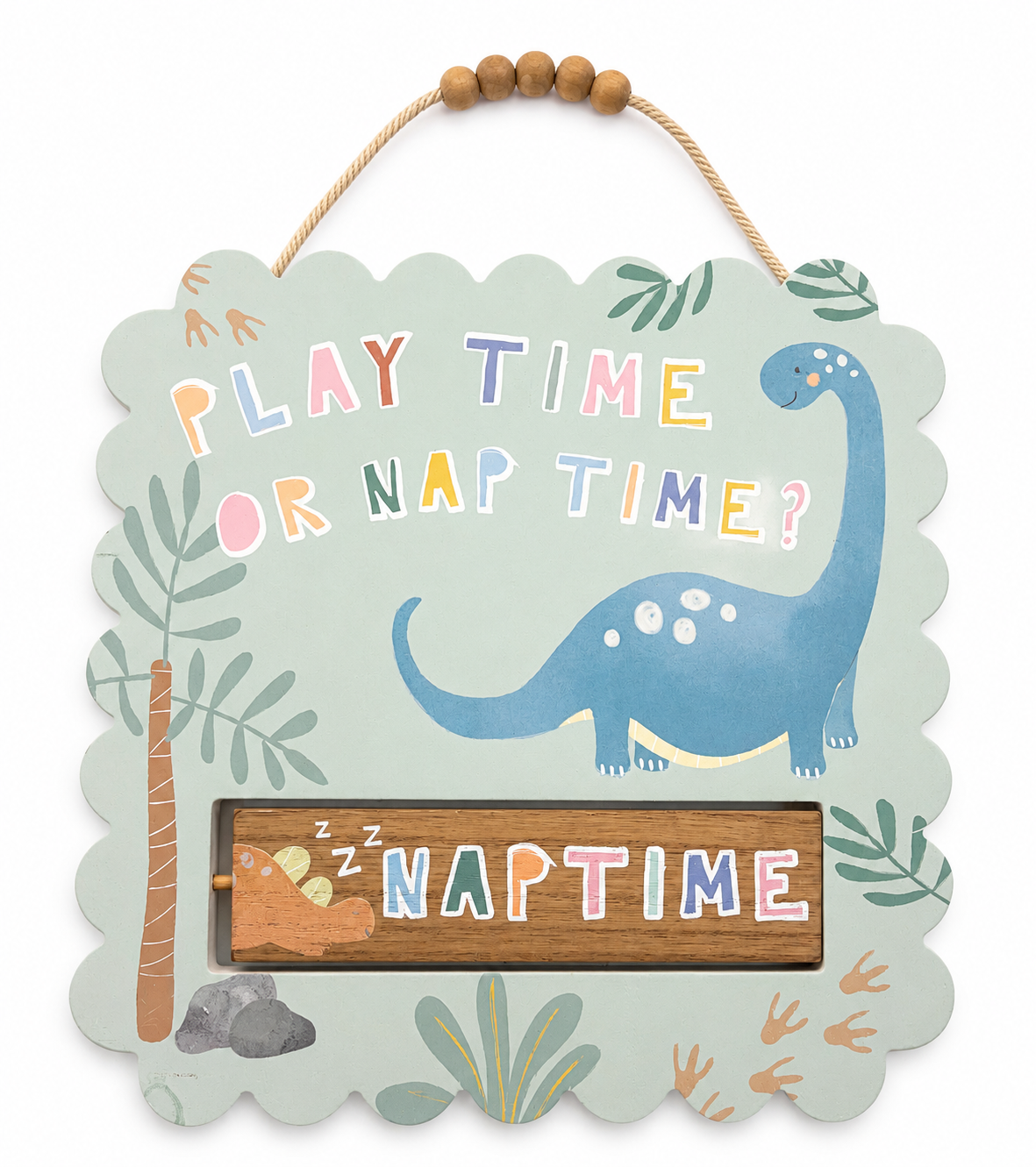 Bubbachubs Baby Boys Dinosaur Hooded Fleece & Playtime/Naptime Bedroom Plaque Gift Set 6-12 Months