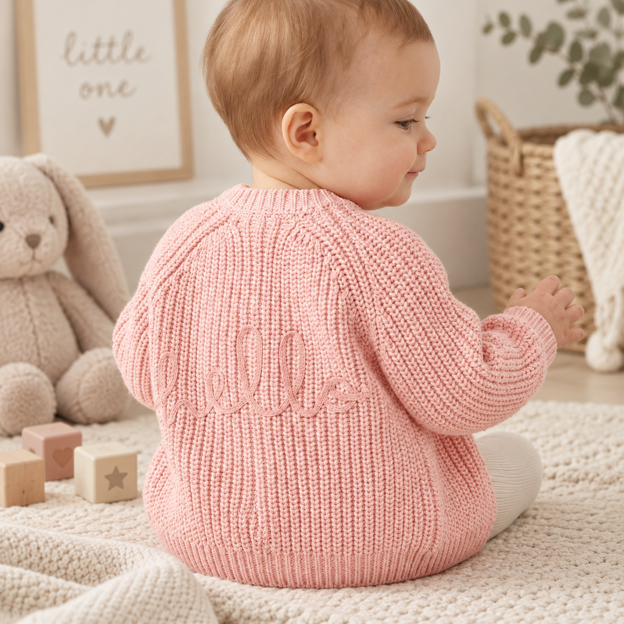 Baby Girls Cotton Knit Cardigan With Embroidery Detail 0-12 Months