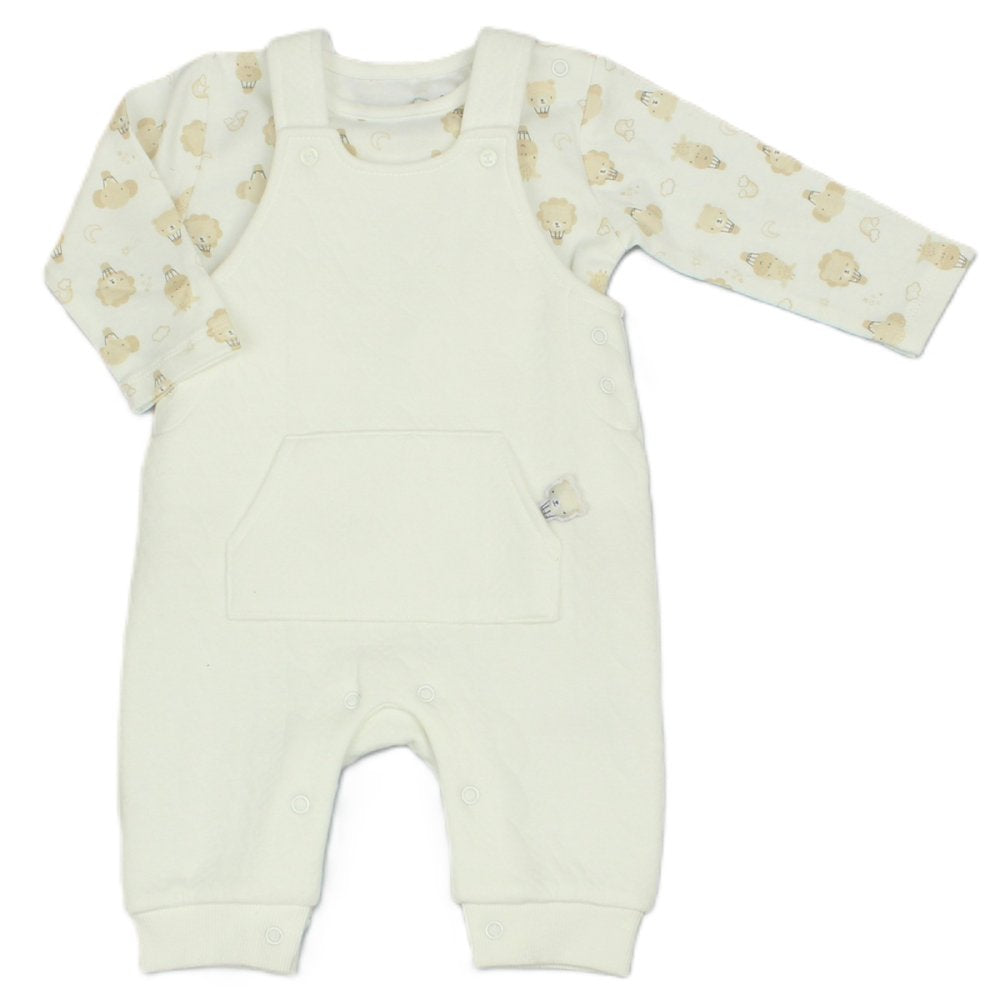 Baby Unisex Dungaree Gift Set with Bunny Rattle 0–9 Months