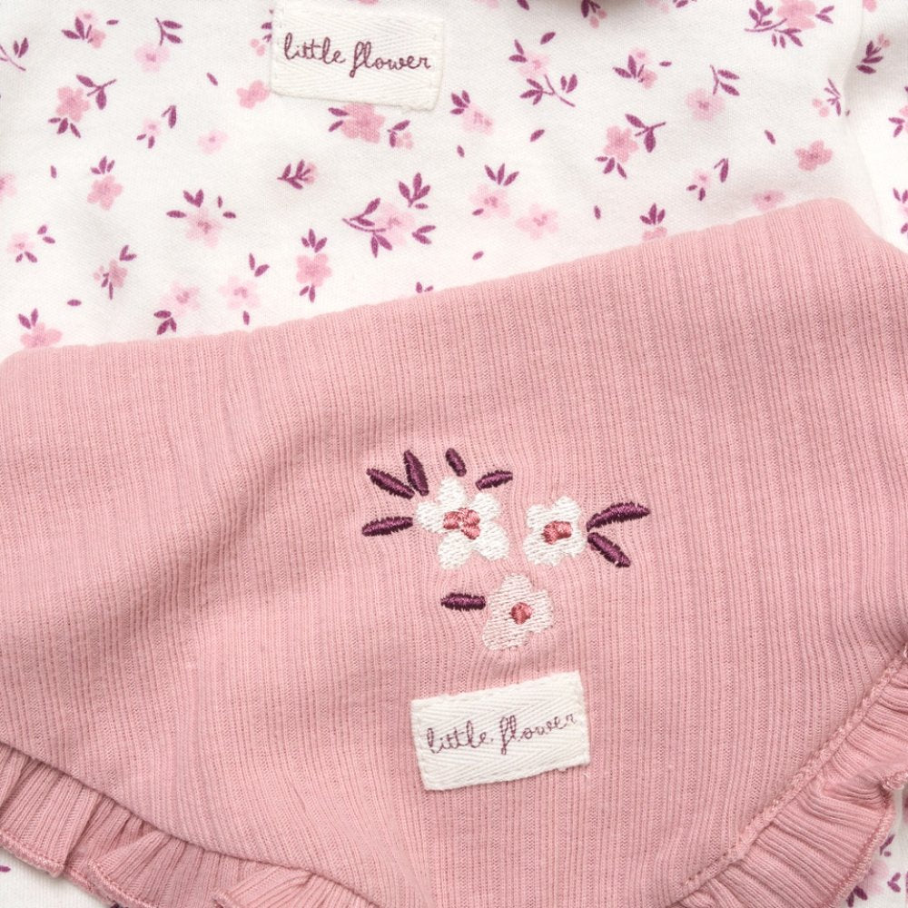 Baby Girls 3 Piece Ribbed Outfit (3-9 Months)