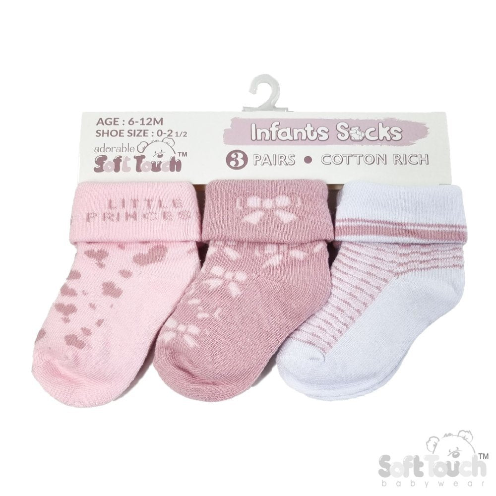 Baby Girls Turn Over Socks 0-12 Months