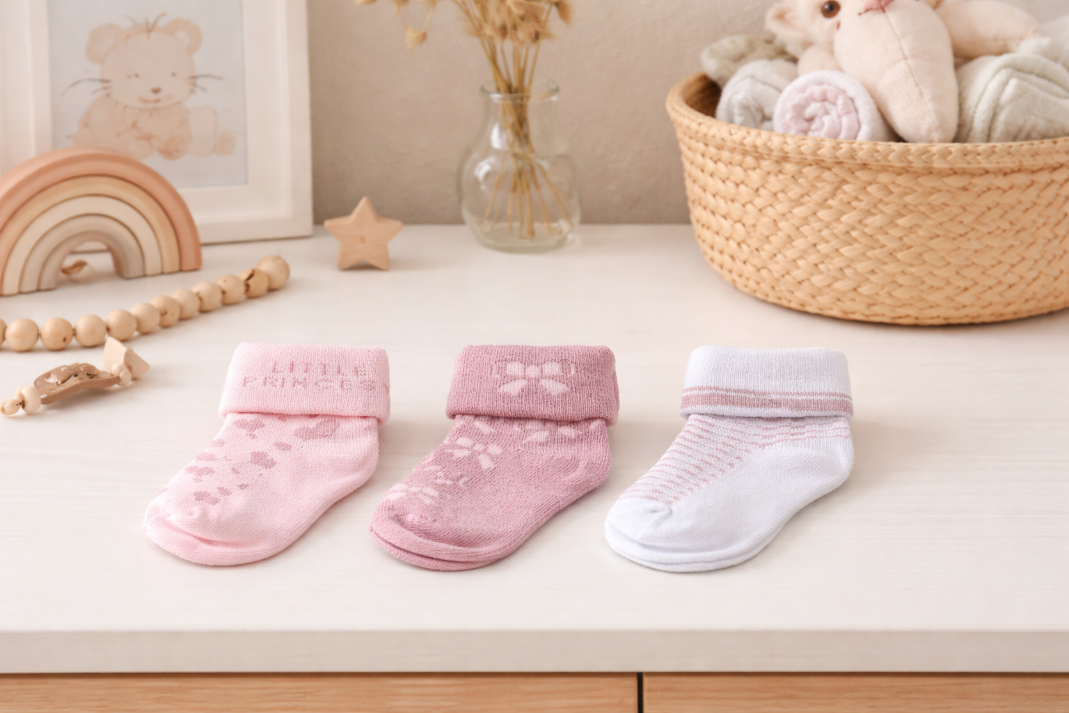 Baby Girls Turn Over Socks 0-12 Months